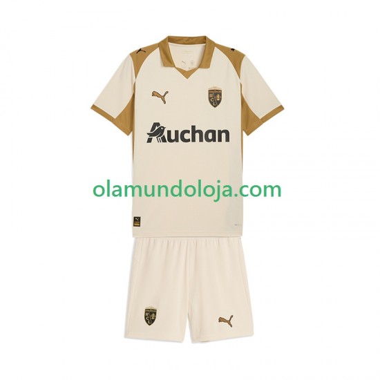 Camisola RC Lens Criança Equipamento Terceiro 2025-2026 Manga Curta